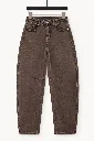Jeans ballon découpe genou - Brun (vue 3)
