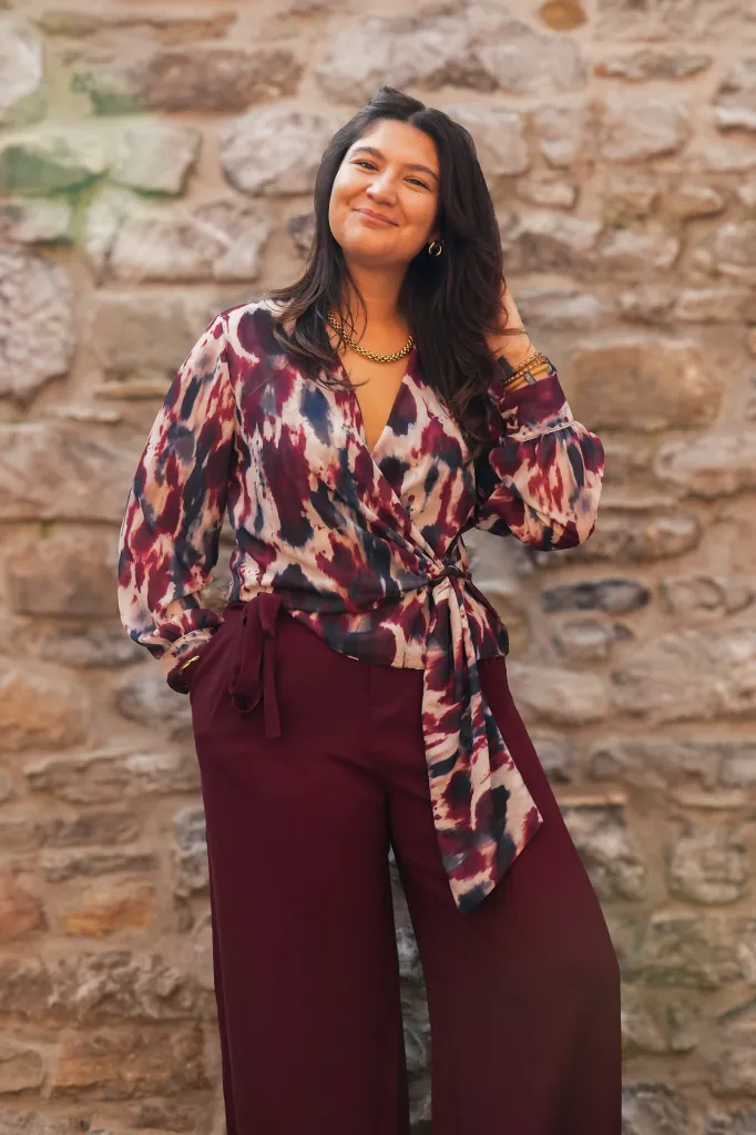 Blouse imprimée - Bordeaux (vue 2)
