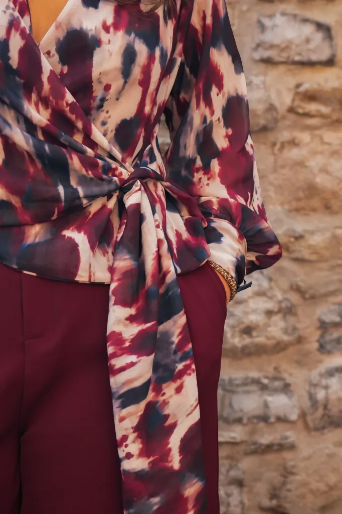 Blouse imprimée - Bordeaux (vue 4)