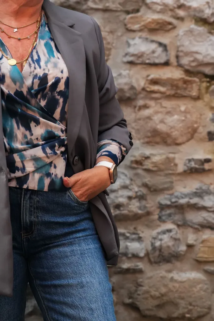 Blouse imprimée - Bleu (vue 3)