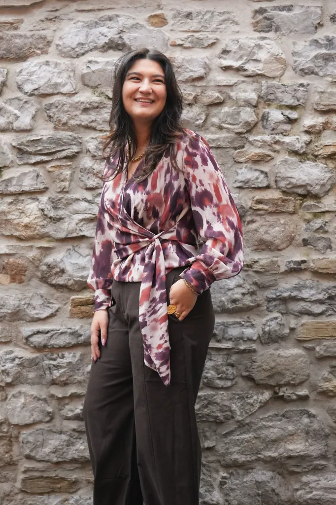 Blouse imprimée - Mauve (vue 4)