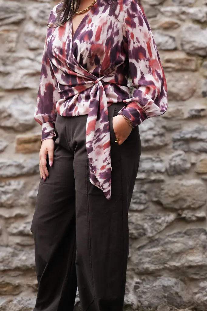 Blouse imprimée - Mauve (vue 6)