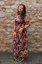 Robe longue imprimée - Mauve (vue 6)