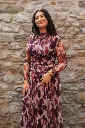 Robe longue imprimée - Mauve (vue 8)
