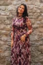 Robe longue imprimée - Mauve (vue 9)