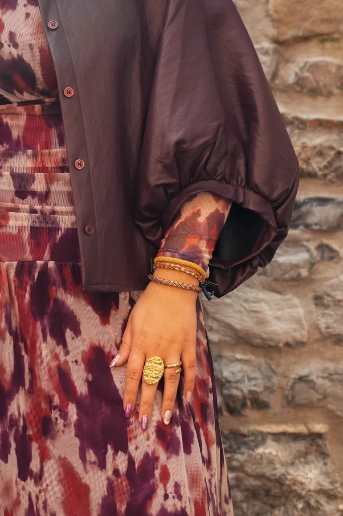 Robe longue imprimée - Mauve (vue 13)