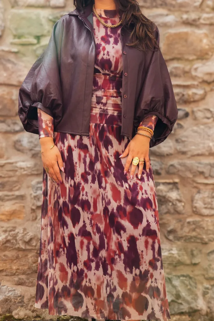 Jacket en simili - Prune (vue 5)