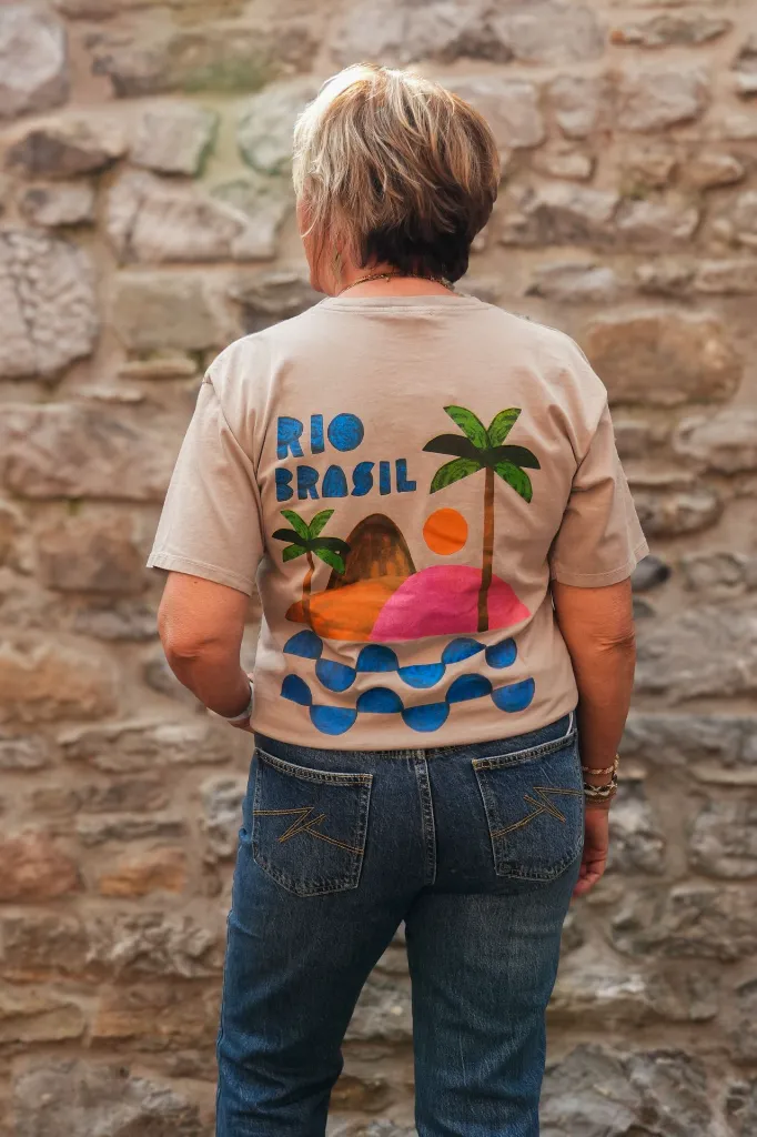 T-shirts en coton imprimé - Taupe (vue 3)