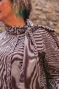 Chemise lignée col lavallière - marron (vue 3)