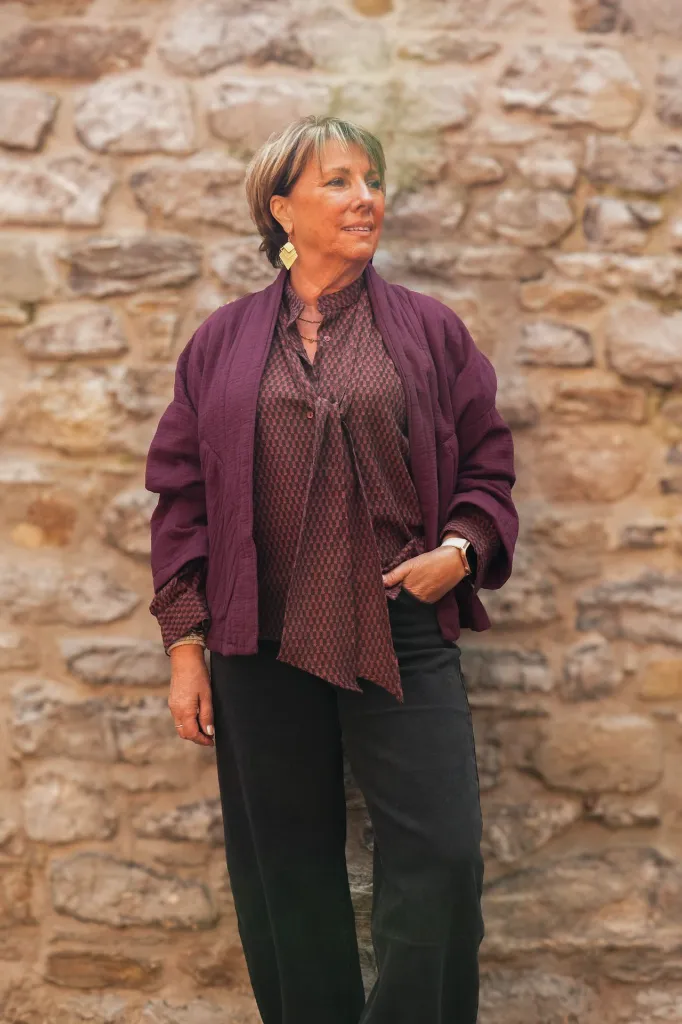 Chemise en coton imprimée col lavallière- Scalogno (vue 5)
