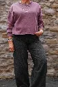 Sweat en coton délavé - Acai (vue 3)