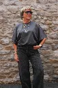 T-shirt en coton manches drapées - Anthracite Smoke (vue 2)