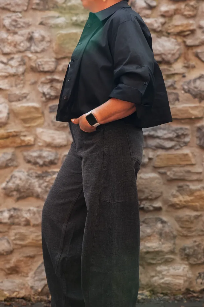 Chemise courte manches kimono - Noir (vue 2)
