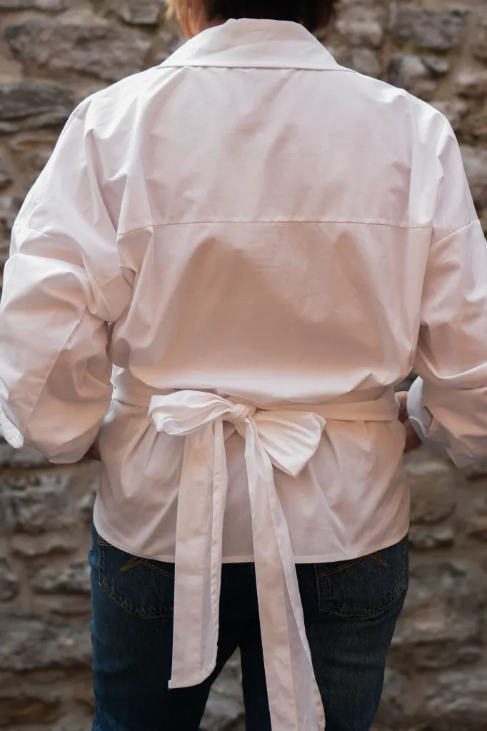 Chemise portefeuille à nouer - Blanc (vue 4)