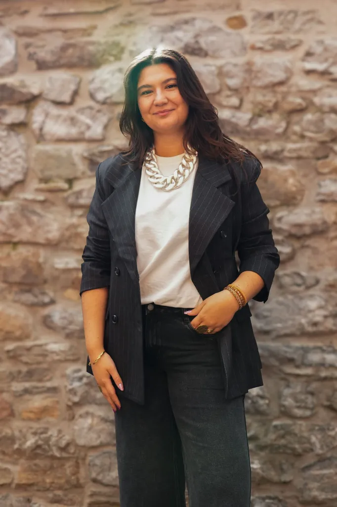 Blazer croisé à rayures tennis - Gris anthracite (vue 13)