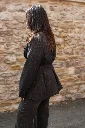 Blazer croisé à rayures tennis - Gris anthracite (vue 4)