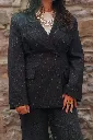Blazer croisé à rayures tennis - Gris anthracite (vue 6)