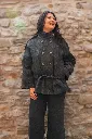 Manteau à nouer double boutonnage - Gris (vue 4)