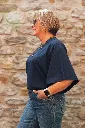 T-shirt en coton manches drapées - bleu nuit (vue 2)
