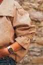 Manteau court col entonnoir double boutonnage - Taupe (vue 2)