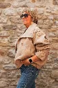 Manteau court col entonnoir double boutonnage - Taupe (vue 3)