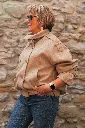 Manteau court col entonnoir double boutonnage - Taupe (vue 5)