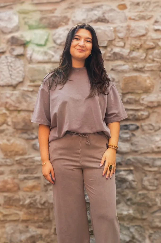 Pantalon jogging en coton délavé - Chocolat (vue 5)