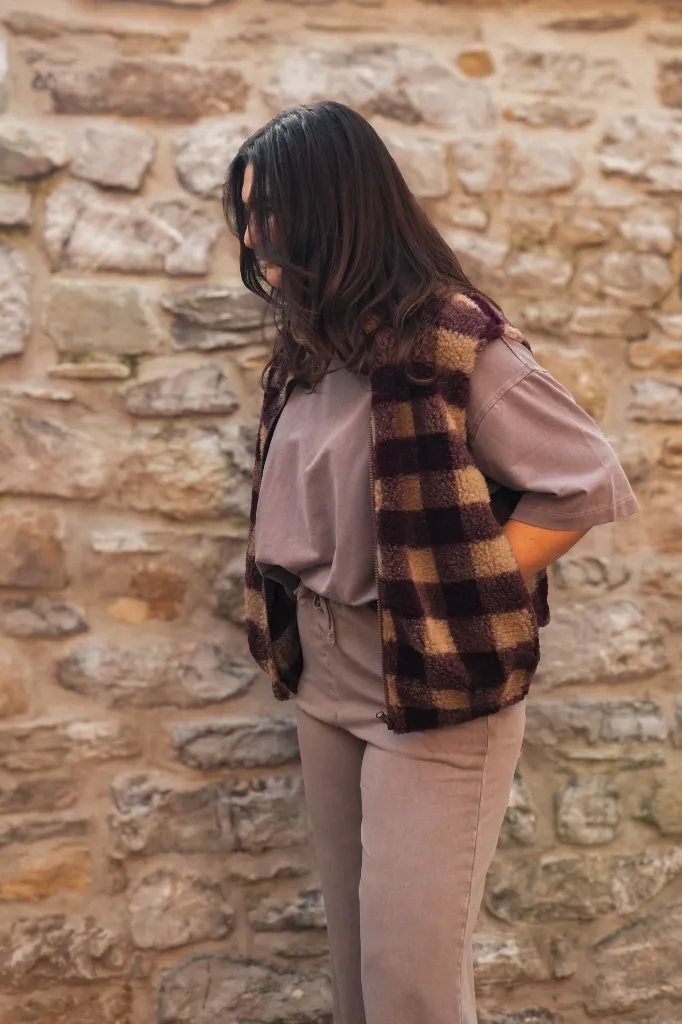 Pantalon jogging en coton délavé - Chocolat (vue 7)