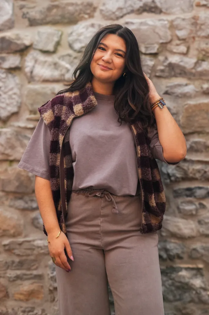Pantalon jogging en coton délavé - Chocolat (vue 10)