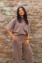T-shirt oversize délavé - Chocolate (vue 3)