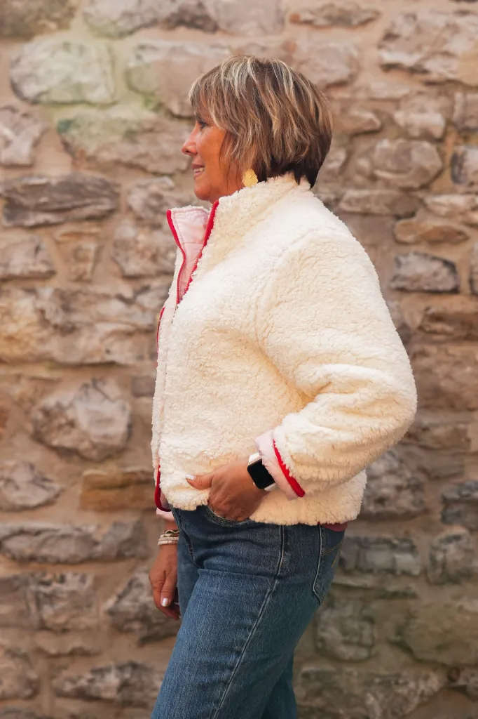 Veste polar couture colorée - Beige (vue 5)
