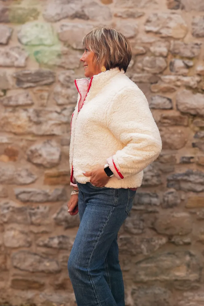 Veste polar couture colorée - Beige (vue 6)