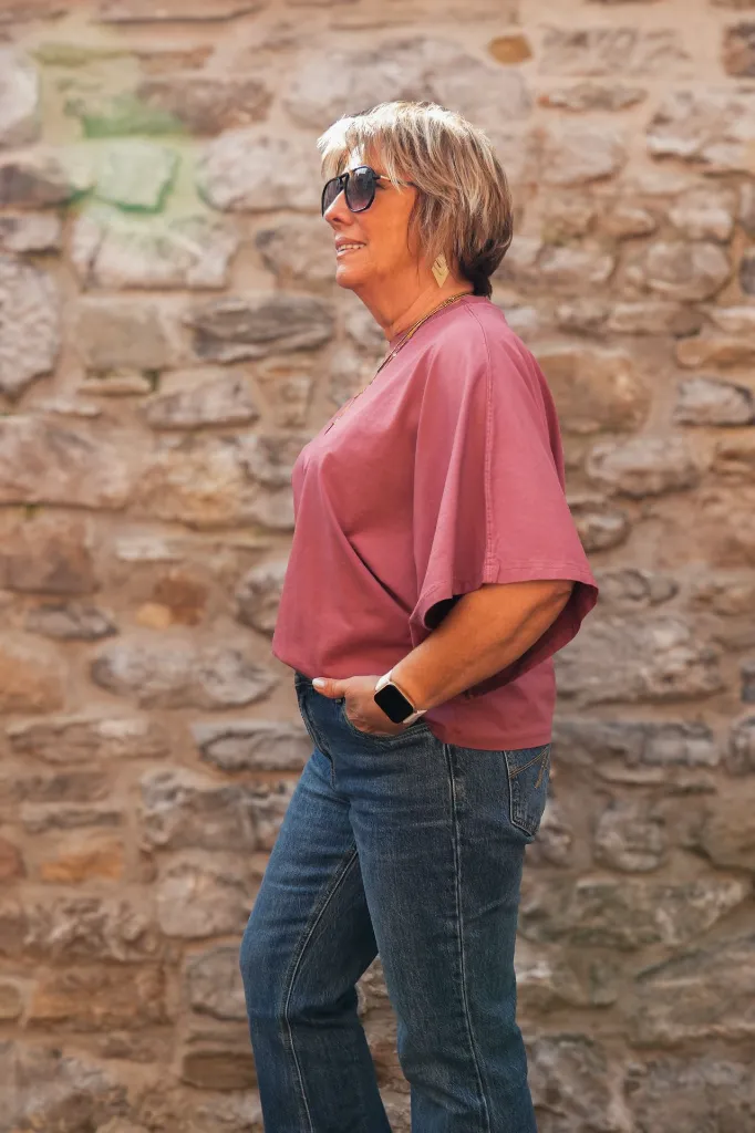 T-shirt en coton manches drapées  - Mave (vue 3)
