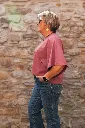 T-shirt en coton manches drapées  - Mave (vue 4)