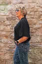 T-shirt en coton manches drapées - noir (vue 2)
