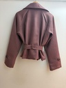 Veste croisée à carreaux ceinturée - Bordeaux (3)
