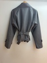 Veste croisée à carreaux ceinturée - Marine (2)