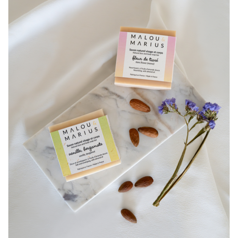 Savon Nourrissant et Apaisant - Malou & marius - Visage et corps - Fleur de Tiaré — vue 4