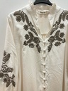 Blouse brodée col volanté - Écru (3)