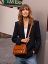 Sac bandoulière Paul Marius Bernadette Pochette en cuir vernis cognac (2)