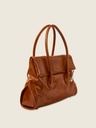 Sac à main Paul Marius Bernadette en cuir vernis cognac (2)