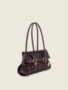 Sac baguette Paul Marius Bernadette Baguette en cuir vernis aubergine (2)