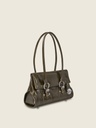Sac baguette Paul Marius Bernadette Baguette en cuir vernis vert kaki (2)