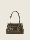 Sac baguette Paul Marius Bernadette Baguette en cuir vernis vert kaki (3)