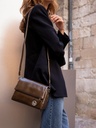 Sac bandoulière Paul Marius Bernadette Pochette en cuir vernis vert kaki (2)