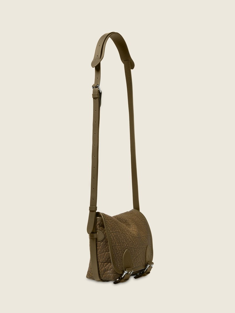 Sac bandoulière Paul Marius Loulou S en cuir vert kaki vintage (3)