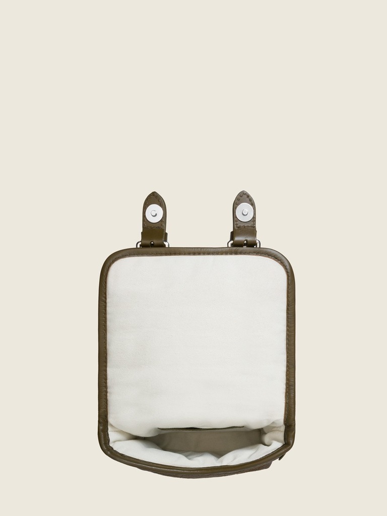 Sac bandoulière Paul Marius Loulou S en cuir vert kaki vintage (4)
