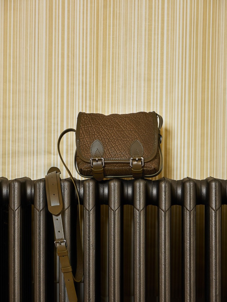 Sac bandoulière Paul Marius Loulou S en cuir vert kaki vintage (6)
