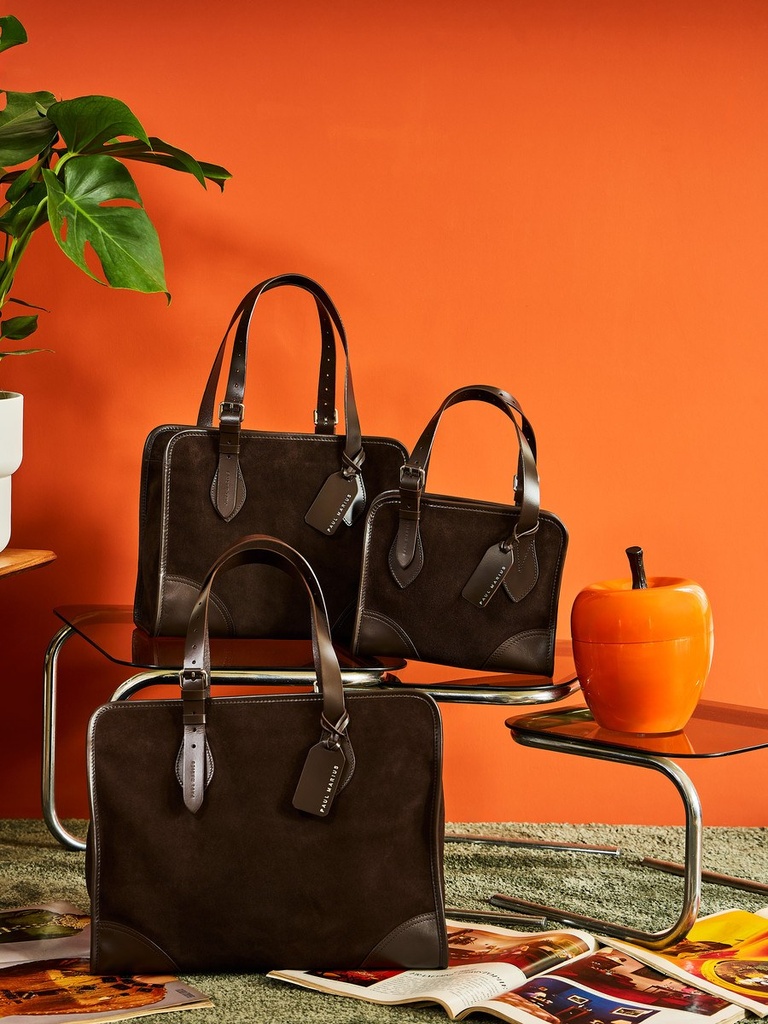 Sac cabas Paul Marius LeCabas L en cuir suédé chocolat (6)