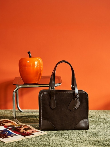 Sac cabas Paul Marius LeCabas en cuir suédé chocolat